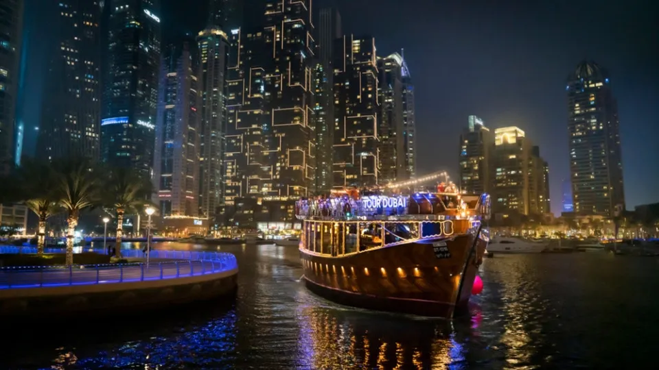 Dubai Marina Luxury Dhow Dinner Cruise &#8211; Kids Go Free - Image 1